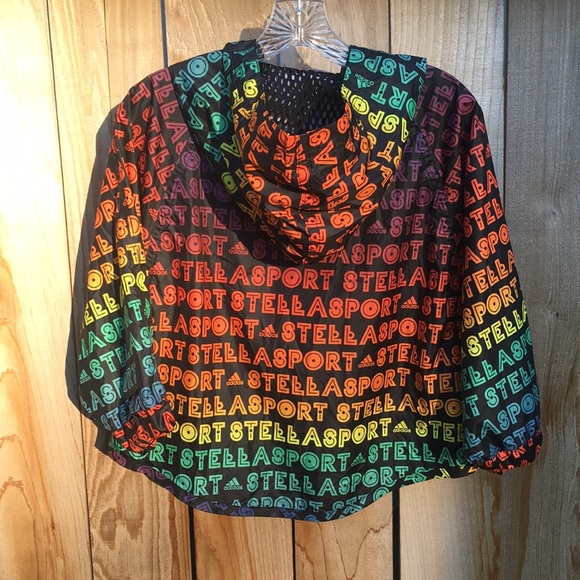 Stella McCartney ADIDAS cropped hoody Multi color brights S - Picture 3 of 12